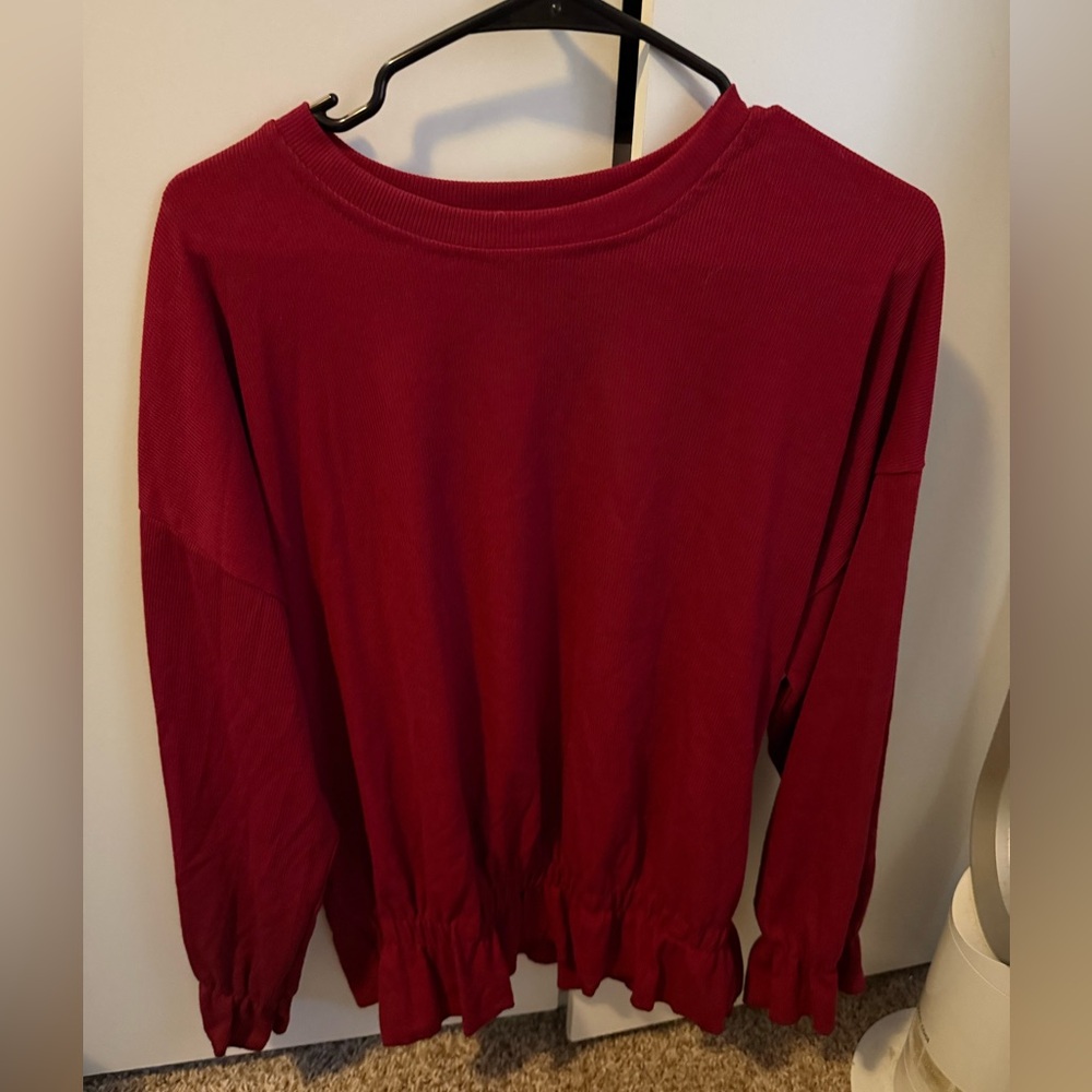 Elegant Burgundy Long Sleeve Top